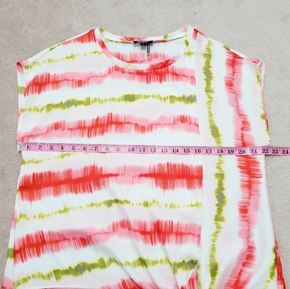 DKNY Women's Multi Colors Sleeveless Top Blouse Size Medium Tie Waist - Picture 7 of 10